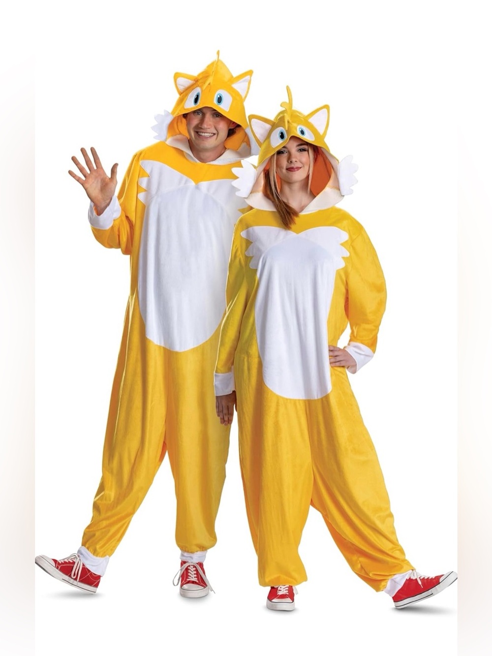 NEW- Disguise Sonic the Hedgehog Tails Costume Hooded Jumpsuit unisex sz L/XL